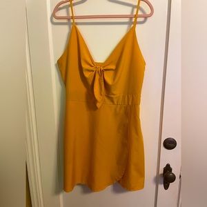 NWOT SHIEN Romper / Mustard Yellow / Bow / Size XL / 💛🌞🚲🧺🍑